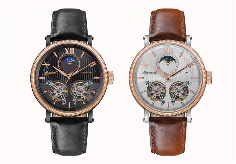 英格索好萊塢月相功能雙陀飛輪自動腕表-復刻表