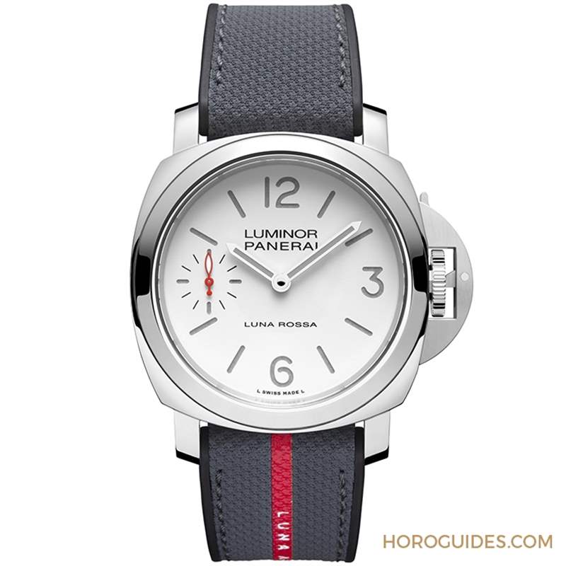 消光白表盤、紅色小秒針，純凈又搶眼｜Panerai Luminor Luna Rossa腕表PAM01342-復刻表