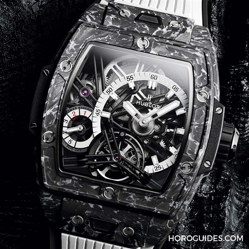 直搗靈魂的爆炸性美學｜Hublot Spirit Of Big Bang 陀飛輪5日鏈腕表-白色碳纖維款、藍寶石款-復刻表