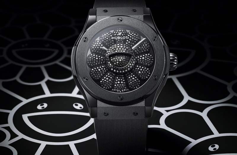 宇舶HUBLOT x 村上隆Classic Fusion Takashi Murakami All Black！黑鉆拼砌出超搶眼太陽(yáng)花-復(fù)刻表