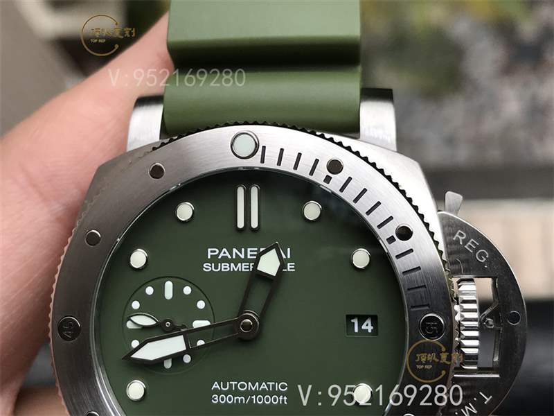 VS廠沛納海pam1055綠海魂復(fù)刻做工怎么樣,別具一格的軍綠色-復(fù)刻表