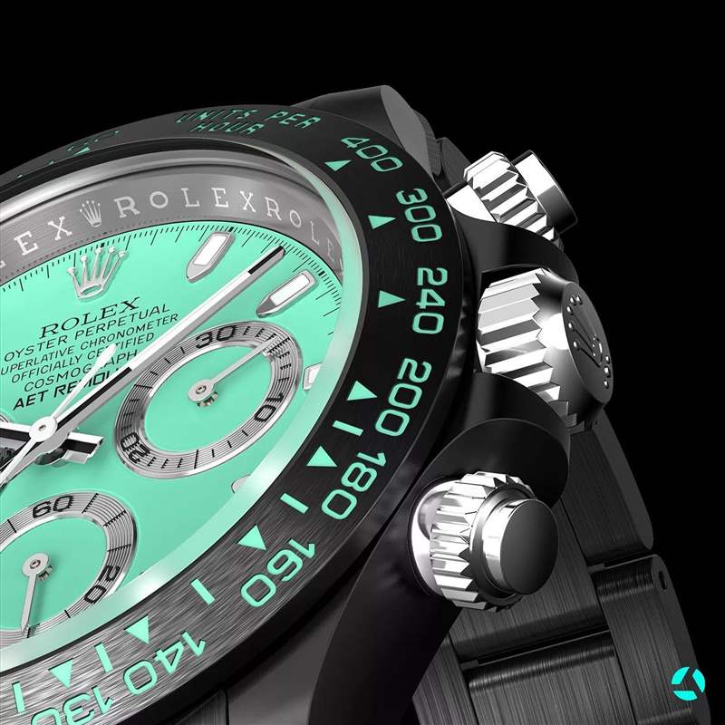 Rolex Daytona綠面陶瓷改裝手表登場Biscay Green配色-復(fù)刻表