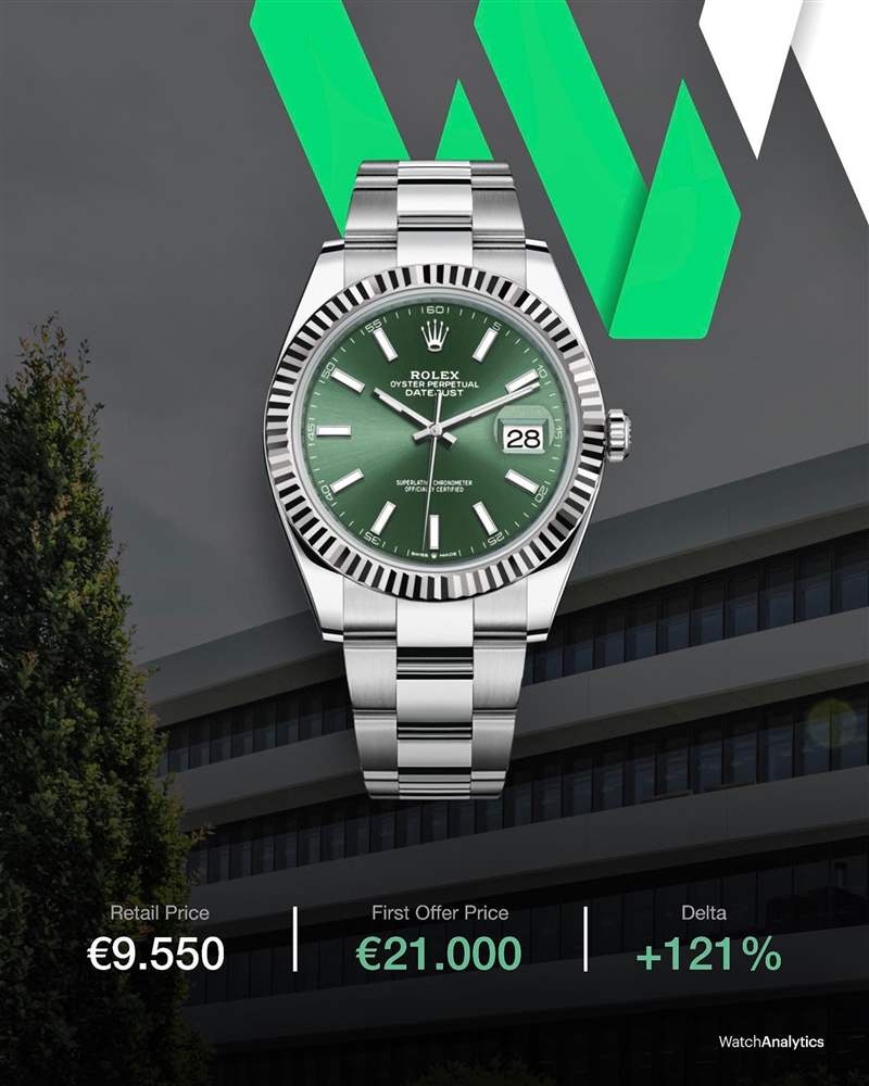 Datejust 126334二級市場的首波報價。（IG@watchanalytics）