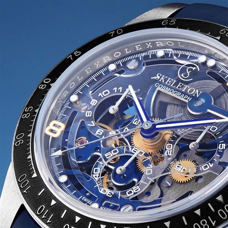 勞力士Daytona 116520改裝手表藍(lán)寶石面盤加藍(lán)色機芯零件超獨特-復(fù)刻表