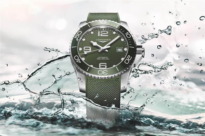 浪琴表 HydroConquest橄欖綠色表盤手表L3.785.4.06.6-復刻表