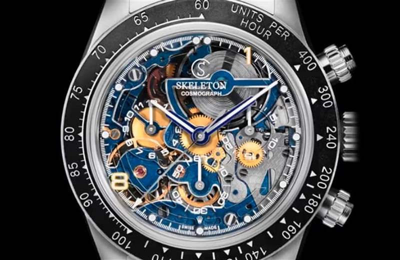 勞力士Daytona 116520改裝手表藍(lán)寶石面盤加藍(lán)色機芯零件超獨特-復(fù)刻表