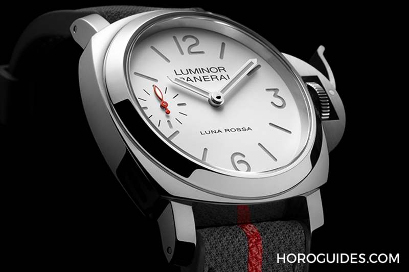 消光白表盤、紅色小秒針，純凈又搶眼｜Panerai Luminor Luna Rossa腕表PAM01342-復刻表
