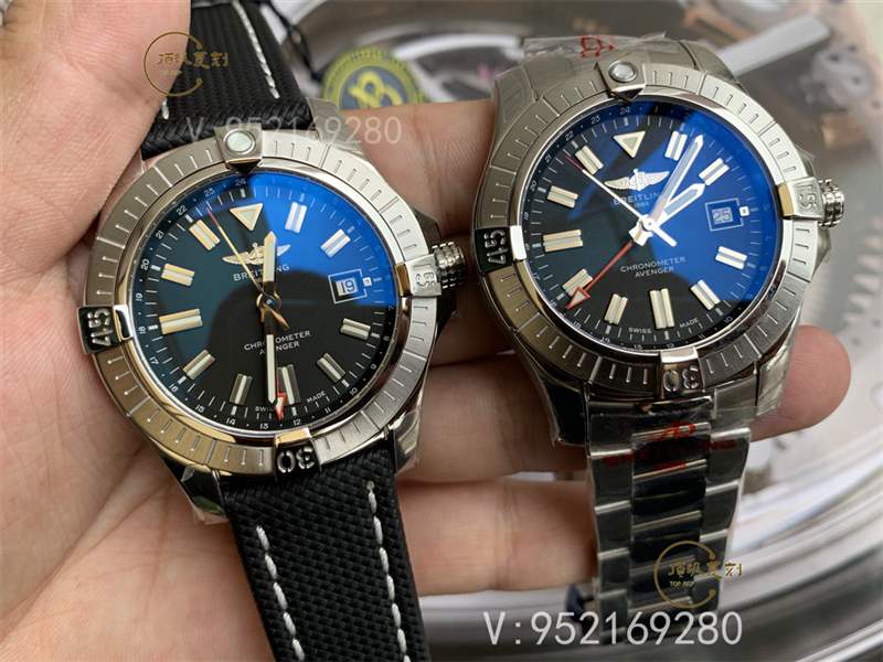 GF廠百年靈復(fù)仇者45mm男士機(jī)械復(fù)刻表做工怎么樣GMT雙時(shí)區(qū)-復(fù)刻表