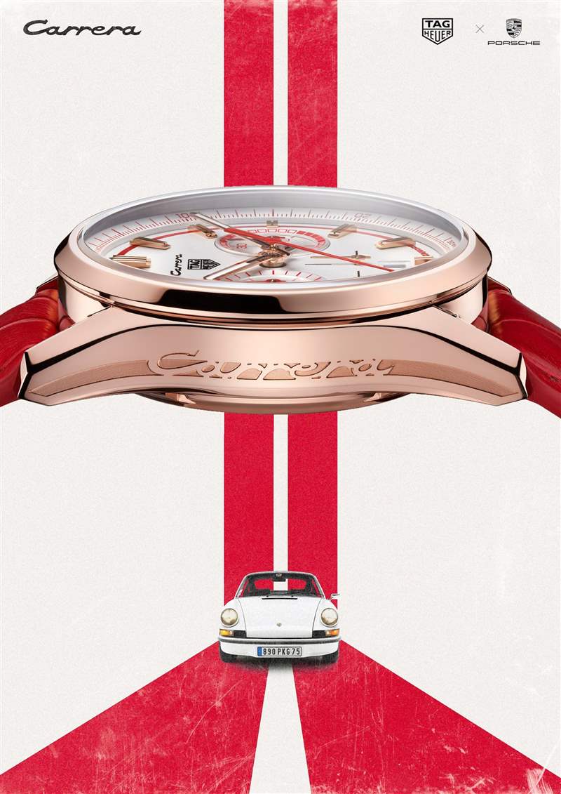 TAG Heuer Carrera x Porsche RS 2.7(參考編號:CBN2045.FC8316)售價(jià):181,200港元(圖片來源:TAG Heuer) TAG Heuer聯(lián)乘Porsche Carrera五十周年限量版致敬終極賽車精神-復(fù)刻表