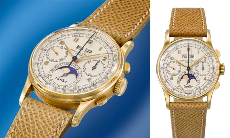 佳士得即將拍賣：百達翡麗Ref.1518萬年歷計時碼表，唯一已知配有Cartier雙簽面盤-復刻表