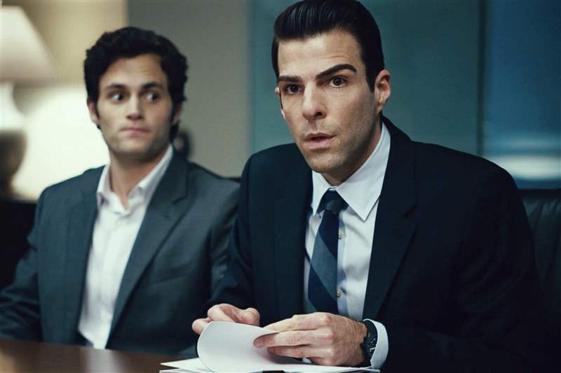 看電影扎卡里·昆托(Zachary Quinto)在“追加保證金”中佩戴保時捷設計計時碼表預測金融危機-復刻表