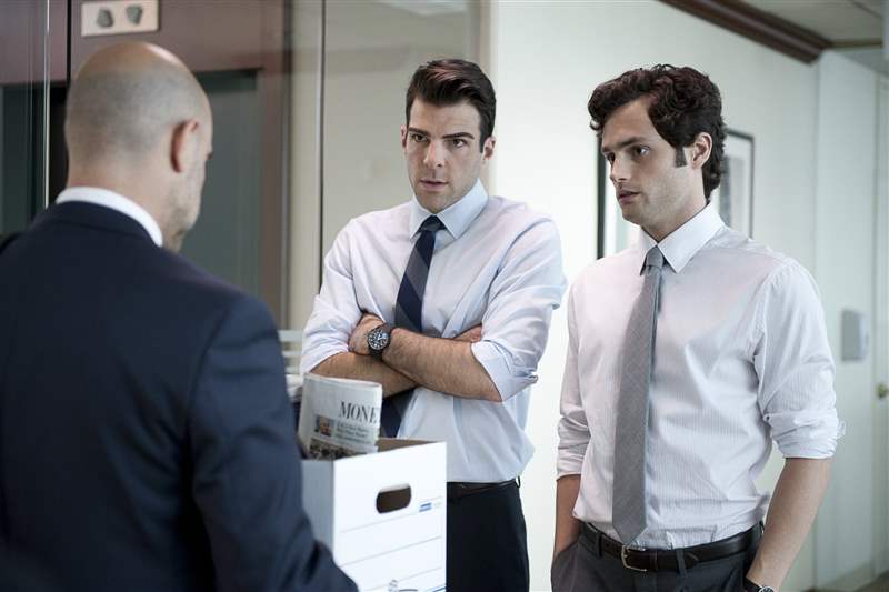 看電影扎卡里·昆托(Zachary Quinto)在“追加保證金”中佩戴保時捷設計計時碼表預測金融危機-復刻表