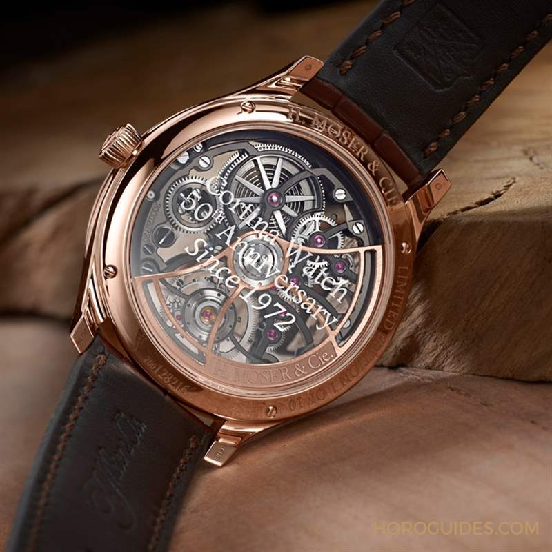 賀高登鐘表50周年! H. Moser & Cie.勇創(chuàng)者圓柱陀飛輪鏤空紀(jì)念腕表限量發(fā)行-復(fù)刻表