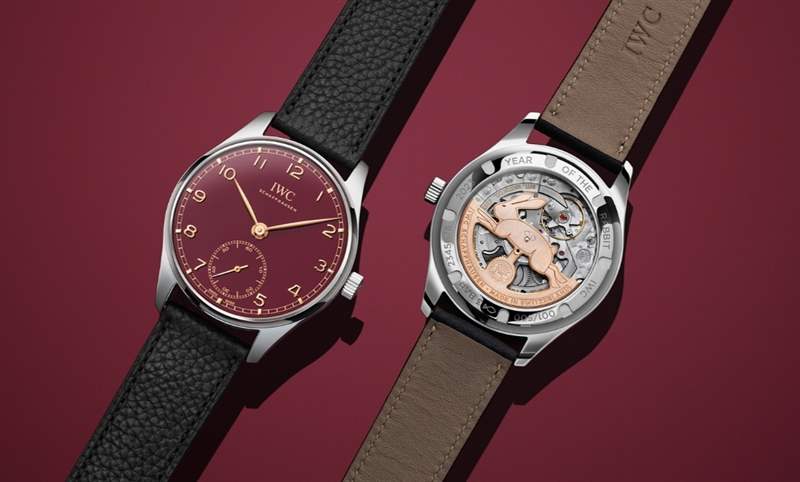 酒紅面盤金兔自動盤IWC推出癸卯賀歲表-葡萄牙系列自動腕表40中國新年特別版-復刻表