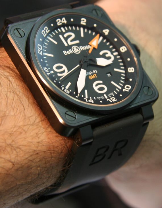 Bell & Ross BR01-93 GMT watch 1 柏萊士Bell & Ross BR01-93 GMT和BR01-92金錠腕表-復刻表