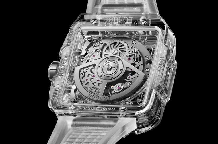 宇舶Square Bang計(jì)時(shí)表搭配藍(lán)寶石或陶瓷材質(zhì)突顯獨(dú)特方形美學(xué)-復(fù)刻表