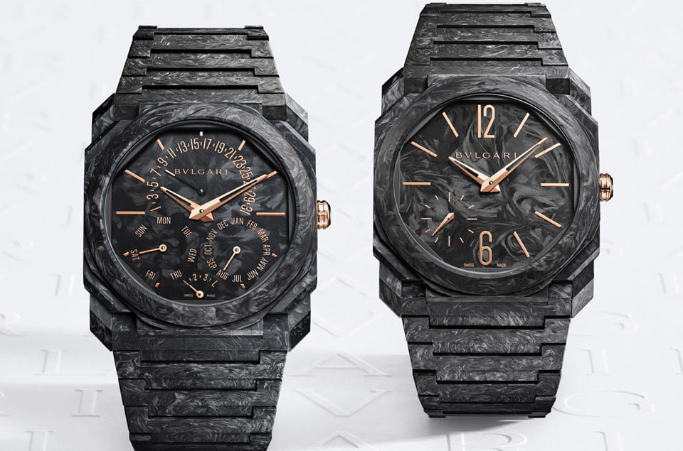 寶格麗連推兩款啟用鍛造碳材質(zhì)的Octo Finissimo超薄表搭配玫瑰金細(xì)節(jié)展現(xiàn)奢華前衛(wèi)感-復(fù)刻表