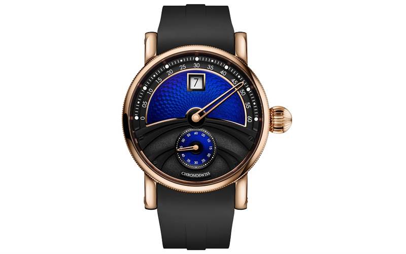 Chronoswiss推出Delphis Oracle數(shù)字跳時腕表：藍色琺瑯與璣鏤工藝-復(fù)刻表