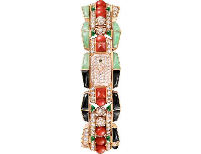 Cartier推出5枚Mécabille高級(jí)珠寶腕表：寶石滾珠與方釘元素-復(fù)刻表