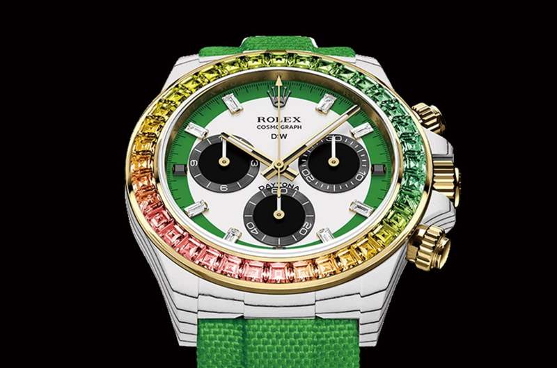 狂野綠色控的Daytona” 別出心裁寶石圈營造另類奢華風(fēng)格-復(fù)刻表