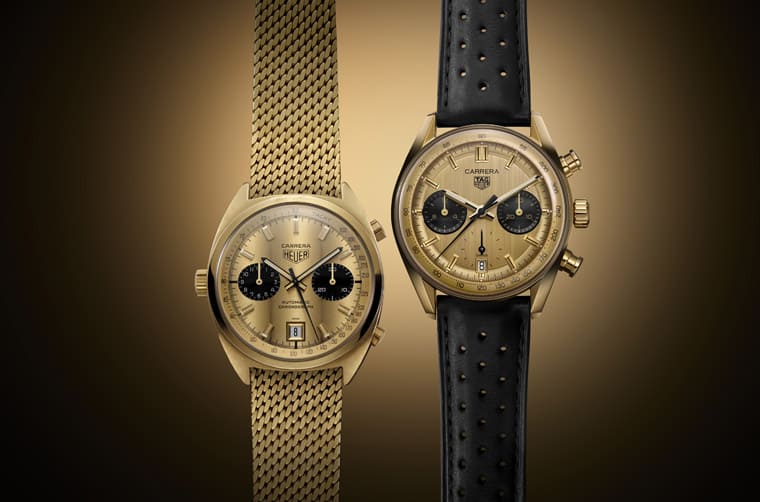 從冠軍車手獎品獲得啟發泰格豪雅再造現代Carrera黃金計時碼表-復刻表