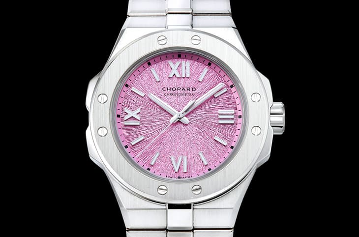 蕭邦Alpine Eagle三針表以阿爾卑斯山茉莉花為靈感 嶄新換上粉紅面盤-復刻表