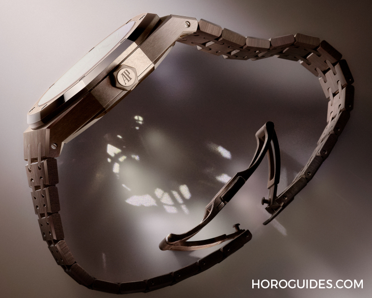 愛(ài)彼皇家橡樹(shù)系列新篇章:沙金材質(zhì)陀飛輪鏤空腕表的奢華演繹-復(fù)刻表